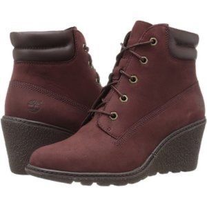 MAROON - Pre-Loved EXCELLENT CONDITION Timberland wedge boots WOB